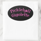Pickleball Gigolette™ Swingrz Swag Court Jester Ovale Sticker (Tas)