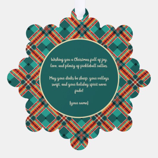 Pickleball Gingerbread Cheer Ornament Kaart (Achterkant)