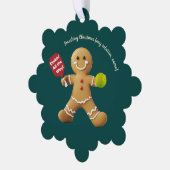 Pickleball Gingerbread Cheer Ornament Kaart (Links)