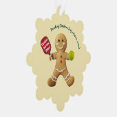 Pickleball Gingerbread Cheer Ornament Kaart (Rechts)