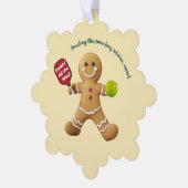 Pickleball Gingerbread Cheer Ornament Kaart (Links)