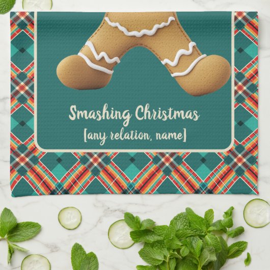 Pickleball Gingerbread Cheer Theedoek (Gevouwen)