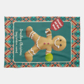 Pickleball Gingerbread Cheer Theedoek (Horizontaal)