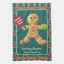 Pickleball Gingerbread Cheer Theedoek