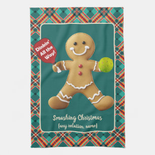 Pickleball Gingerbread Cheer Theedoek