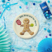 Pickleball Gingerbread Delight Papieren Bordje (Feest)