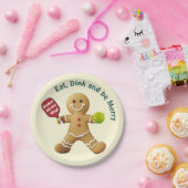 Pickleball Gingerbread Delight Papieren Bordje (Feest)