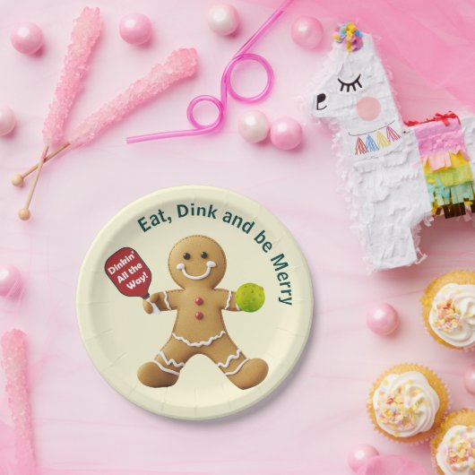 Pickleball Gingerbread Delight Papieren Bordje (Feest)