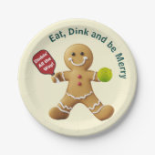 Pickleball Gingerbread Delight Papieren Bordje (Voorkant)