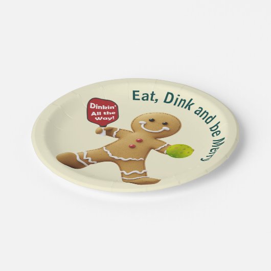 Pickleball Gingerbread Delight Papieren Bordje (Gekanteld)