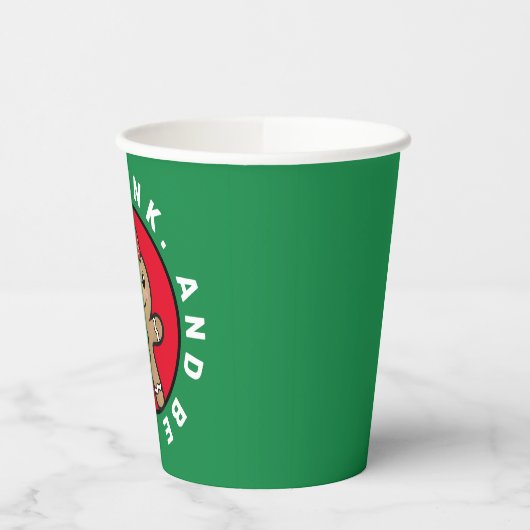 Pickleball Gingerbread meisje aangepaste tekst Pap Papieren Bekers (Links)