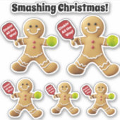 Pickleball Gingerbread Slam Sticker (Voorkant)