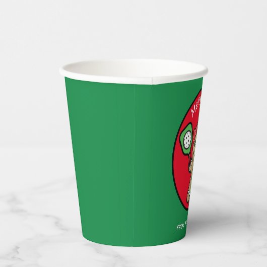 Pickleball Gingerbrood, aangepaste tekst Papieren Bekers (Rechts)