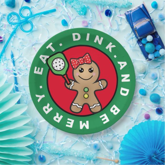 Pickleball Gingerbrood, aangepaste tekst Papieren Bordje (Feest)