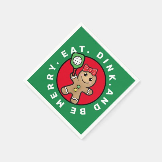 Pickleball Gingerbrood, aangepaste tekst Servet (Hoek)