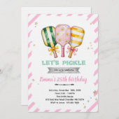 Pickleball girl party invitation kaart (Voorkant / Achterkant)