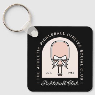 Pickleball girls club squad fancy black aesthetic sleutelhanger