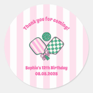 Pickleball Girls Verjaardag Ronde Sticker