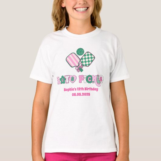 Pickleball Girls Verjaardag T-shirt (Voorkant)