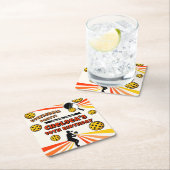 Pickleball Girls Verjaardagsfeestje Retro Speler Kartonnen Onderzetters (Insitu)