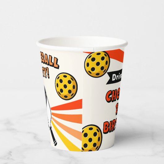 Pickleball Girls Verjaardagsfeestje Retro Speler Papieren Bekers (Rechts)