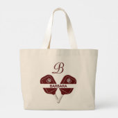 Pickleball Glam Glit Custom Monogram Name Grote Tote Bag (Achterkant)