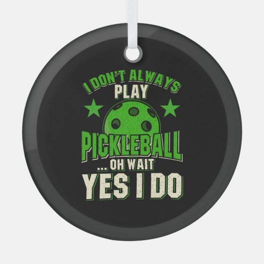 Pickleball Glas Ornament (Voorkant)