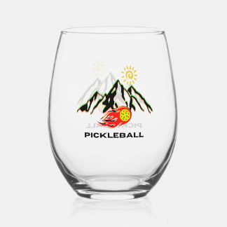 Pickleball glass drink ware wijnglas zonder voet