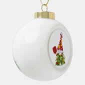 Pickleball Gnome-kerstboom Keramische Bal Ornament (Links)