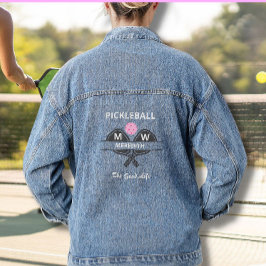 Pickleball Good Life Monogram Naam Denim Jacket