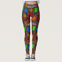 Pickleball Graffiti Art Burst Vrouwen Leggings