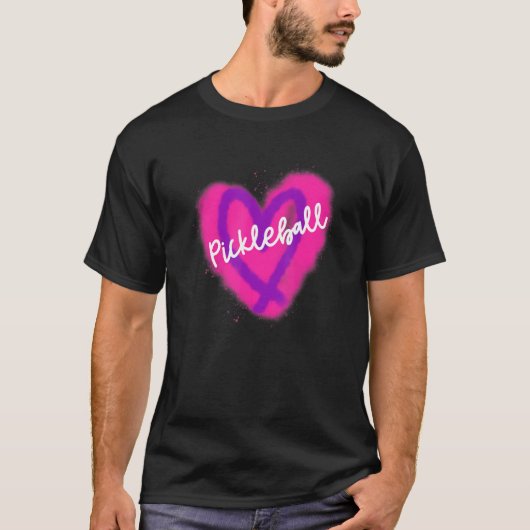 Pickleball Graffiti Straatstijl Hart T-shirt (Voorkant)