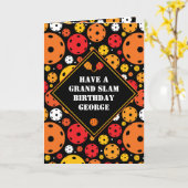 Pickleball Grand Slam Birthday Kaart (Gele Bloem)