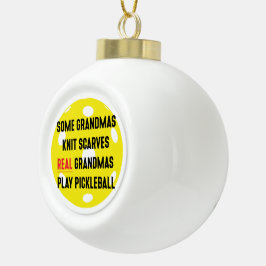 Pickleball Grandma Keramische Bal Ornament