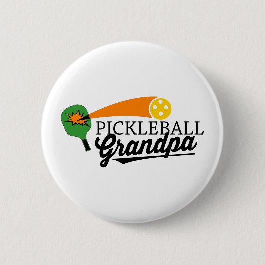Pickleball Grandpa Ronde Button 5,7 Cm (Voorkant)