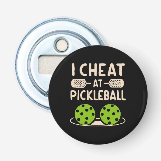 Pickleball Grappig Button Flesopener (Voorkant)