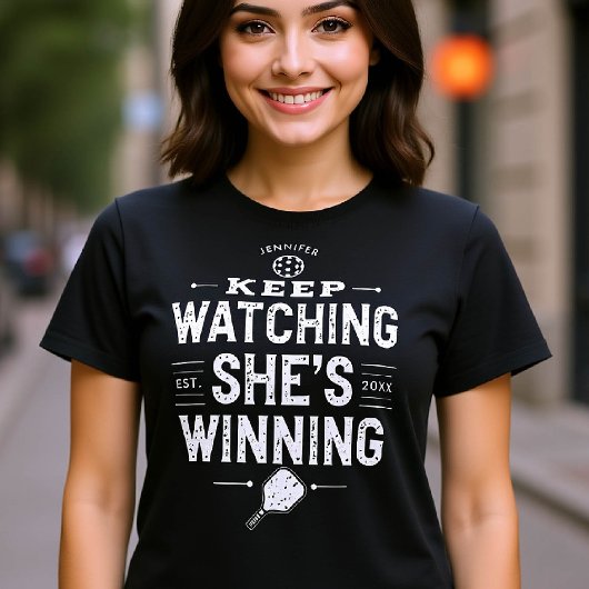 Pickleball Grappig Cadeau voor Haar Naam Gepersona T-shirt