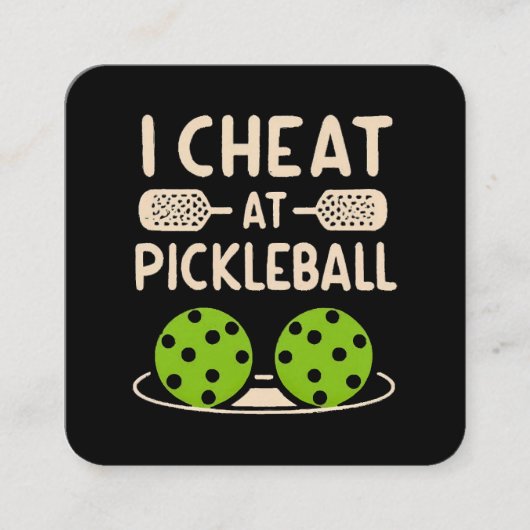 Pickleball Grappig Vierkante Visitekaartje (Voorkant)