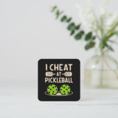 Pickleball Grappig Vierkante Visitekaartje (Staand voorkant)