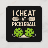 Pickleball Grappig Vierkante Visitekaartje (Achterkant)