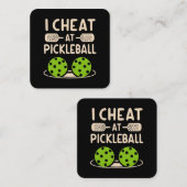 Pickleball Grappig Vierkante Visitekaartje (Voorkant / Achterkant)