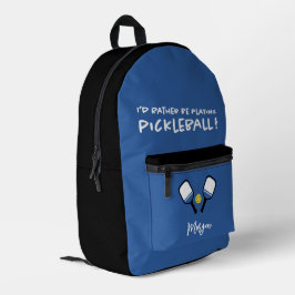 Pickleball Grappige Sport Lieve Aangepaste Naam Bl Bedrukte Rugzak