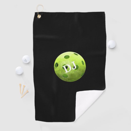Pickleball Green Initialen Sweat Towel Golfhanddoek (Insitu)