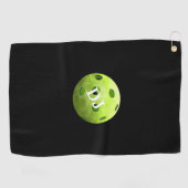 Pickleball Green Initialen Sweat Towel Golfhanddoek (Horizontaal)
