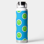 Pickleball Green Pickleballs Polka Dots Bord Blauw Waterfles (Achterkant)