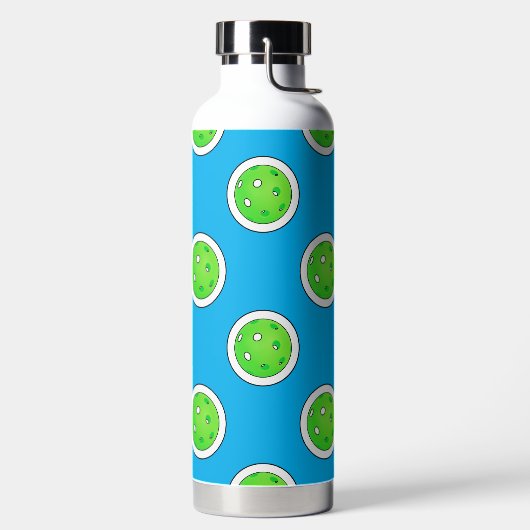 Pickleball Green Pickleballs Polka Dots Bord Blauw Waterfles (Links)
