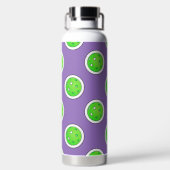 Pickleball Green Pickleballs Polka Dots Lavendel Waterfles (Achterkant)