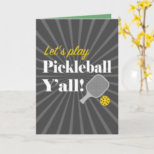Pickleball Greeting Cards Pickleball Party  Kaart (Gele Bloem)