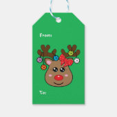 Pickleball groen rendier cadeau labels cadeaulabel (Voorkant)