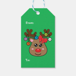 Pickleball groen rendier cadeau labels cadeaulabel